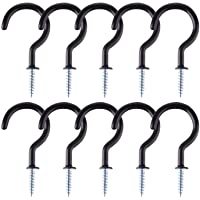 TUPARKA 10 piezas Ganchos de techo de 2 pulgadas Gancho de copa de tornillo resistente para baño Cocina Techo de pared